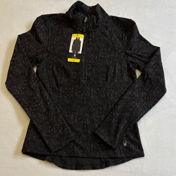 Spyder Ladies' Fleece Printed Half Zip, Black/Gray, Small, NWT - Picture 7 of 16
